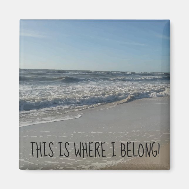 Niedlich Beach Ocean Foto drucken Magnet (Vorne)