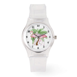 Niedlich Beach rosa Flamingo Watch Armbanduhr
