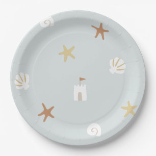 Niedlich Beach Seashell Sandcastle Starfish Pappteller
