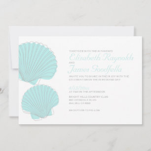 Niedlich Beach Seashells Hochzeit in Urlaubsort lä Einladung