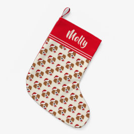Niedlich Beagle Cartoon Muster - Personalisiert Kleiner Weihnachtsstrumpf
