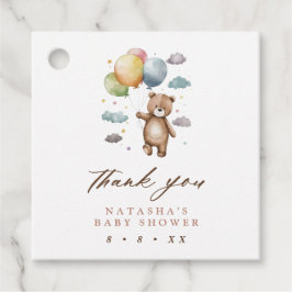 Niedlich Bear and Balloons Babydusche Vielen Dank Geschenkanhänger