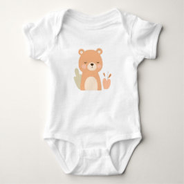 Niedlich Bear Baby Jersey Bodysuit Tierdesign Baby Strampler