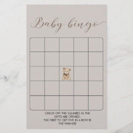 Niedlich Bear Baby Shooter Bingo Game