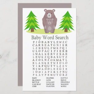 Niedlich Bear Baby Shooter Word Search Game