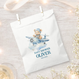 Niedlich Bear Blue Flugzeug Time Fliegt 1. Geburts Geschenktütchen