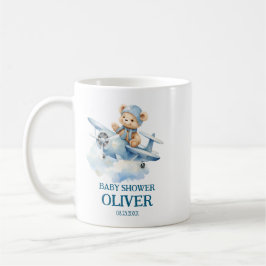Niedlich Bear Blue Flugzeug Time Fliegt 1. Geburts Kaffeetasse