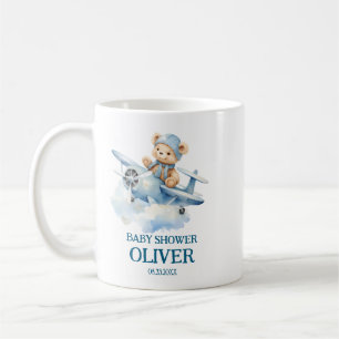 Niedlich Bear Blue Flugzeug Time Fliegt 1. Geburts Kaffeetasse