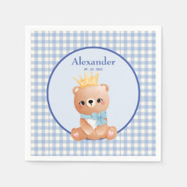 Niedlich Bear Blue Gingham Serviette