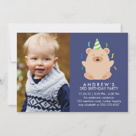 Niedlich Bear Custom Foto Geburtstagsparty Einladung