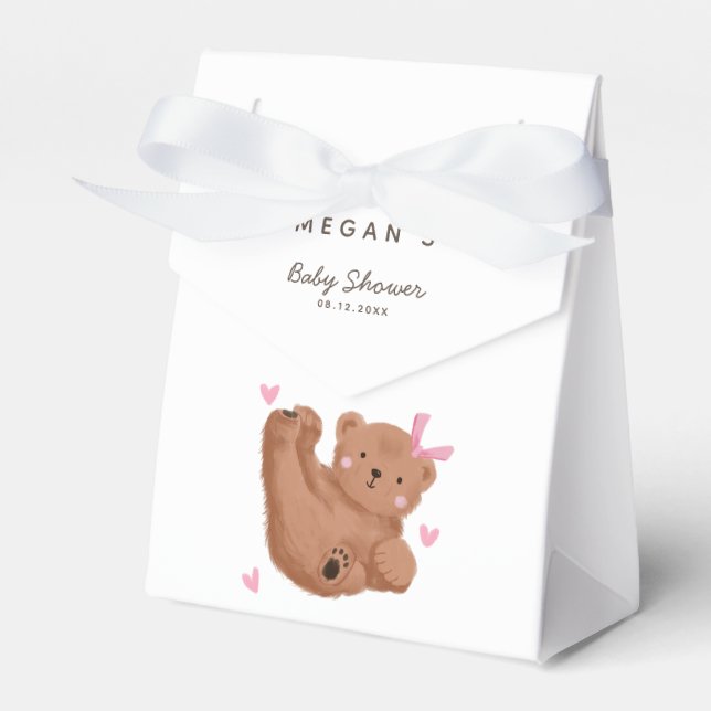Niedlich Bear Girl Baby Dusche Box Geschenkschachtel (Vorderseite)
