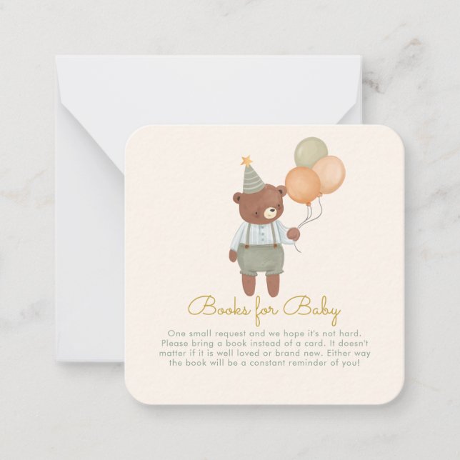 Niedlich Bear Girl Babydusche Anfrage Mitteilungskarte (Vorderseite)