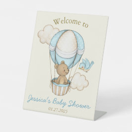 Niedlich Bear Hello Little One Baby Dusche Willkom Sockelschild