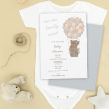 Niedlich Bear Hot Air Balloons Baby Boy Babydusche