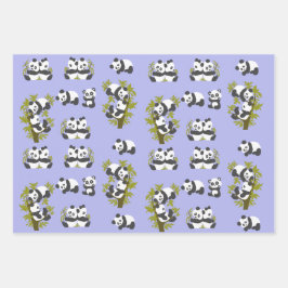 Niedlich Bear Pandas Party Boy Geburtstagsgeschenk Geschenkpapier Set