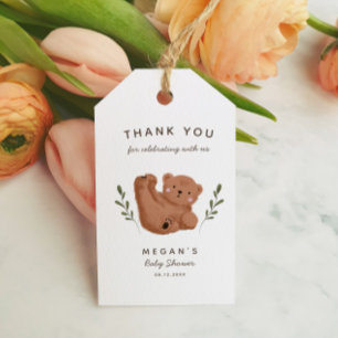 Niedlich Bear Theme Babydusche Vielen Dank Geschenkanhänger