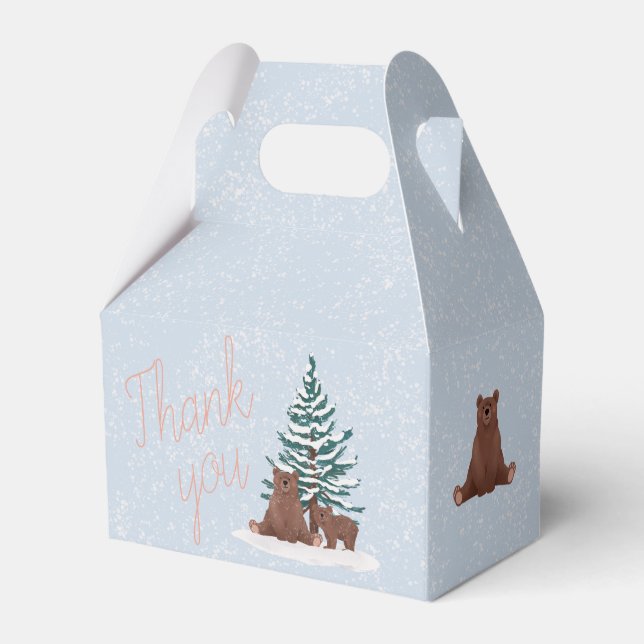 Niedlich Bear Winter Baby Dusche Gefallen Geschenkschachtel (Vorderseite)