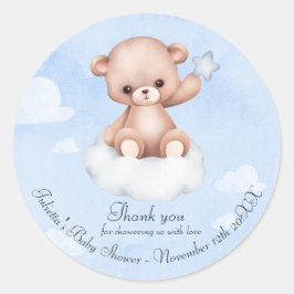 Niedlich Bearly Baby Dusche Danke Classic Runder Aufkleber