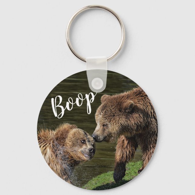 Niedlich Bears Funny Boop Fotograf Schlüsselanhänger (Vorderseite)