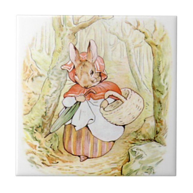 Niedlich Beatrix Potter, Mrs. Rabbit, Custom Tile Fliese (Vorderseite)