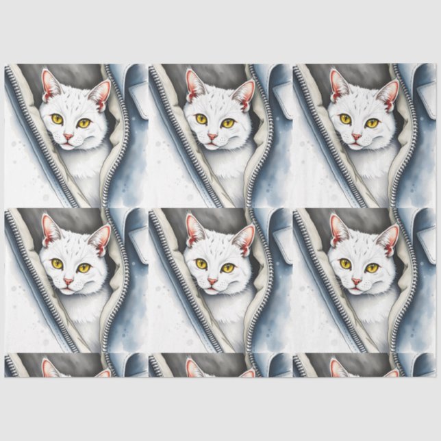 Niedlich Beautiful Modern Watercolor Cat Collectio Seidenpapier (Vorderseite)