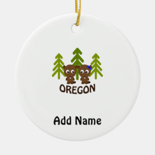 Niedlich Beaver Couple Oregon Keramikornament