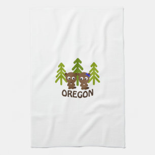 Niedlich Beaver Couple Oregon Küchentuch