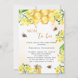 Niedlich Bee Baby Dusche gelbe Blüten Mama zu Bien Einladung