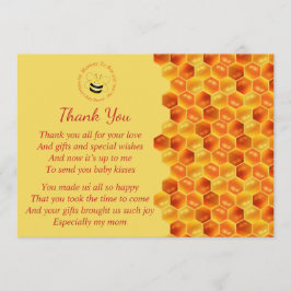 Niedlich Bee Themed Baby Dusche Vielen Dank Einladung
