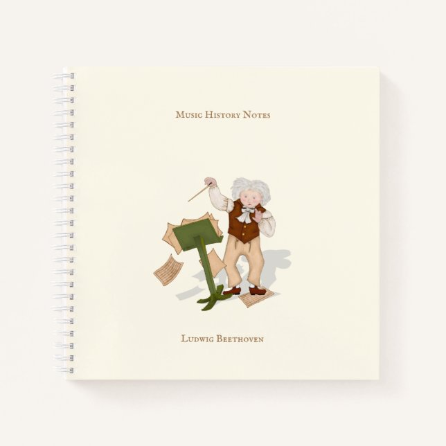 Niedlich Beethoven Portrait Musician's Personalisi Notizbuch (Vorderseite)