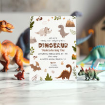 Niedlich Beige Wasserfarbe Dinosaurier Geburtstag