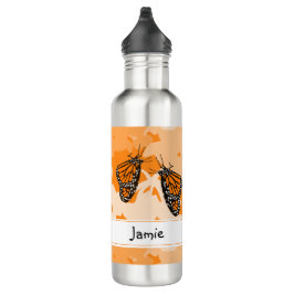 Niedlich benannte Orange Monarch Butterflies Edelstahlflasche