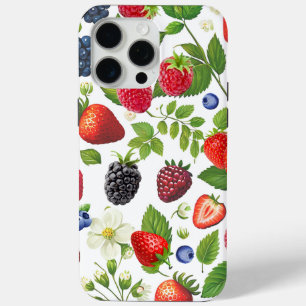 Niedlich Berry Collage Phone Case - Strawberry, Bl