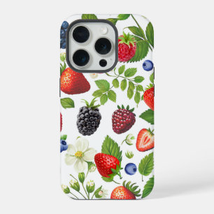 Niedlich Berry Collage Phone Case - Strawberry, Bl iPhone 15 Pro Hülle