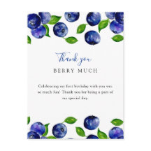Niedlich Berry First Birthday Blueberry Vielen Dan
