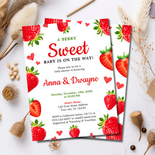 Niedlich Berry Sweet Baby Strawberry Baby Dusche Einladung