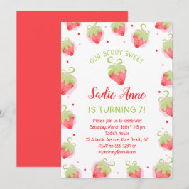 Niedlich Berry Sweet Red Strawberries Geburtstag Einladung