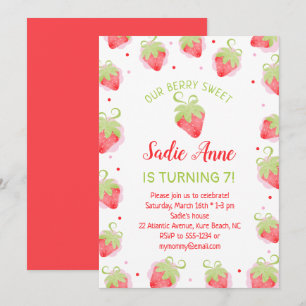 Niedlich Berry Sweet Red Strawberries Geburtstag Einladung