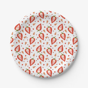 Niedlich Berry Sweet Strawberry Muster Pappteller
