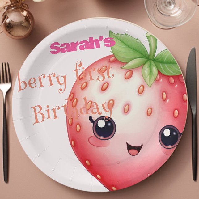 Niedlich Berry zum ersten Geburtstag Pappteller (Von Creator hochgeladen)