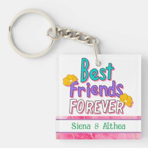 Niedlich Best Friends Forever Typografy Schlüsselanhänger
