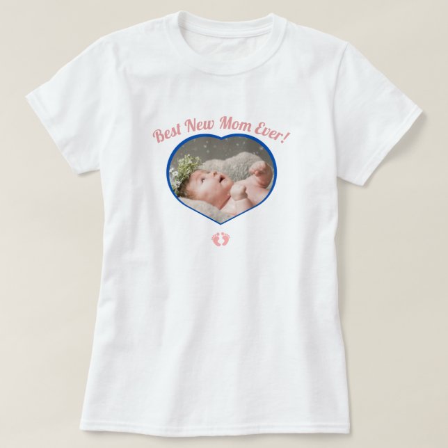 Niedlich Best New Mother Baby Foto Baby Girl Herz  T-Shirt (Design vorne)