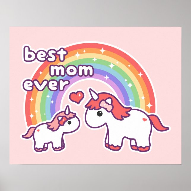 Niedlich Beste Einhorn-Mama je Poster (Vorne)