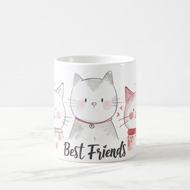 niedlich beste Katzen-Freunde Kaffeetasse (Mittel)