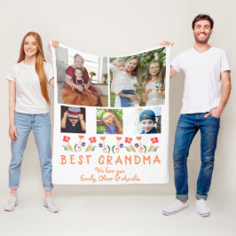 Niedlich Beste Oma Blume FotoCollage Fleecedecke