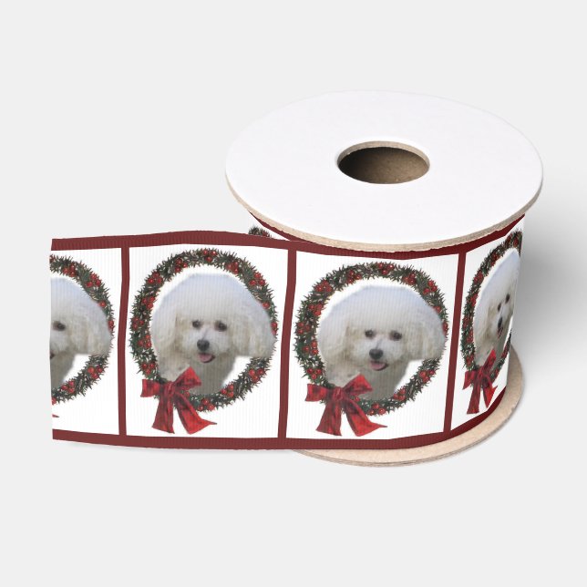 Niedlich Bichon Christmas Merry Ripsband (Spule)