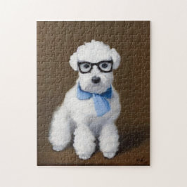 Niedlich Bichon Frisé Wearing Brillen