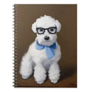 Niedlich Bichon Frisé Wearing Brillen Notizblock