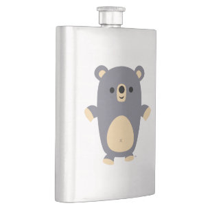 Niedlich Big Blue Cartoon Bärenklassische Flasche Flachmann