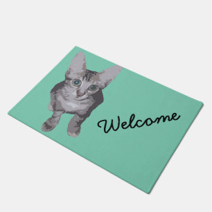 Niedlich Big Eyes Kitty Willkommen Fußmatte